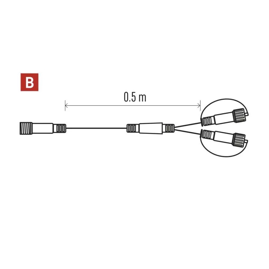 Cable de derivación exterior para cadenas conectables 0,5 m IP44