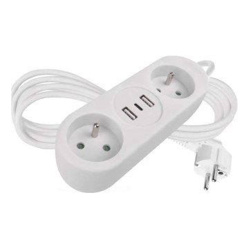 Cable de extensión 2Z + 2x USB-A + USB-C 1,4 m