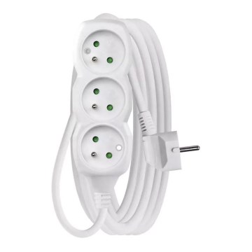 Cable de extensión 3G 5 m blanco