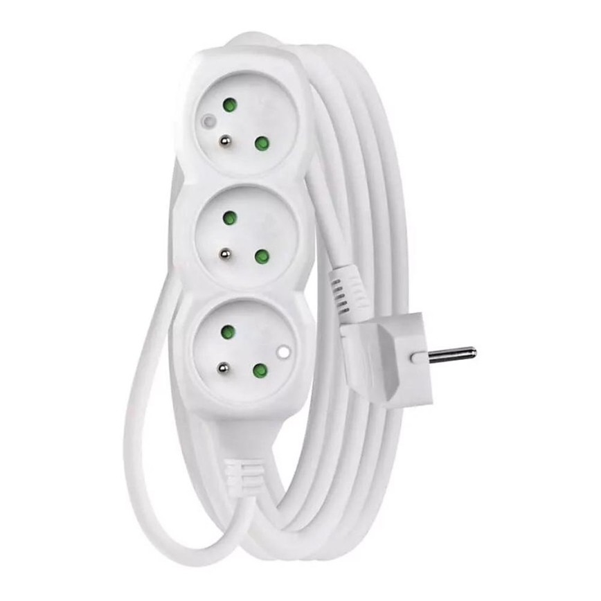 Cable de extensión 3G 5 m blanco