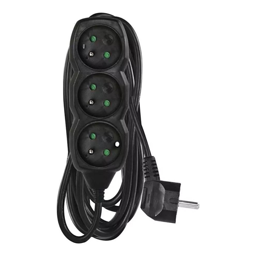 Cable de extensión 3G 5m negro