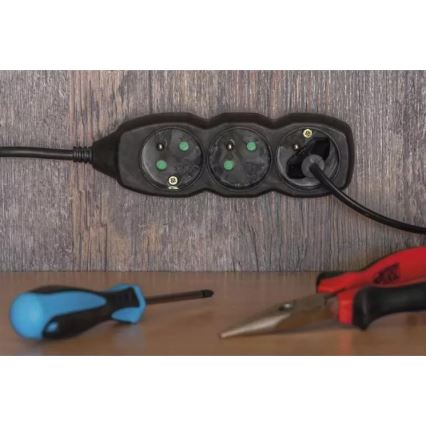 Cable de extensión 3G 5m negro