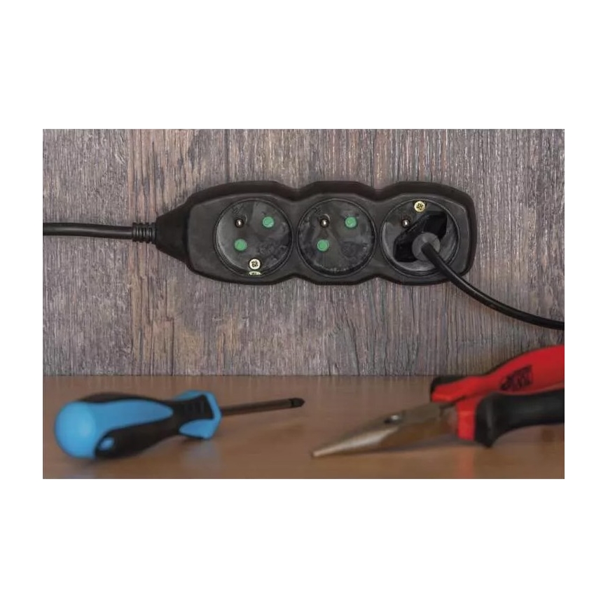 Cable de extensión 3G 5m negro