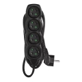 Cable de extensión 4 tomas 5 m negro