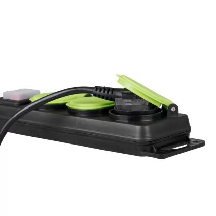 Cable de extensión con interruptor, 3 enchufes, 3 m, IP44