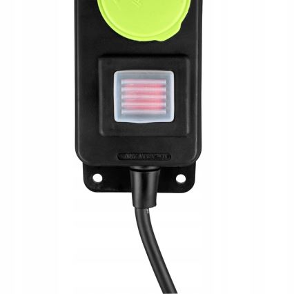 Cable de extensión con interruptor, 3 tomas, 20 m, IP44