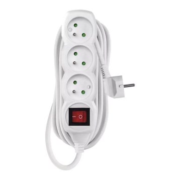 Cable de extensión con interruptor 3G 7 m blanco