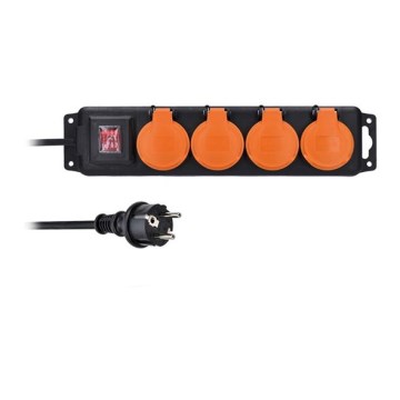 Cable de extensión con interruptor 4 polos 5 m IP44