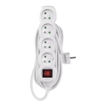 Cable de extensión con interruptor 4 tomas 5m blanco