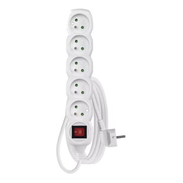 Cable de extensión con interruptor 5Z 3m blanco