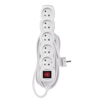 Cable de extensión con interruptor 5Z 7m blanco