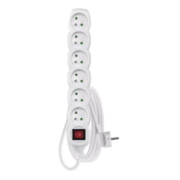Cable de extensión con interruptor 6Z 3m blanco