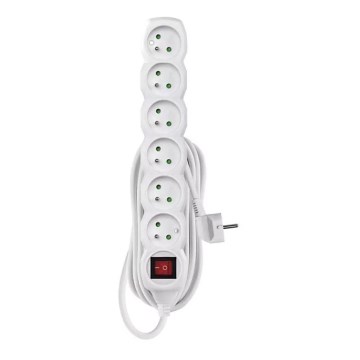 Cable de extensión con interruptor 6Z 5m blanco
