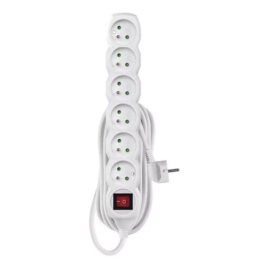 Cable de extensión con interruptor 6Z 5m blanco