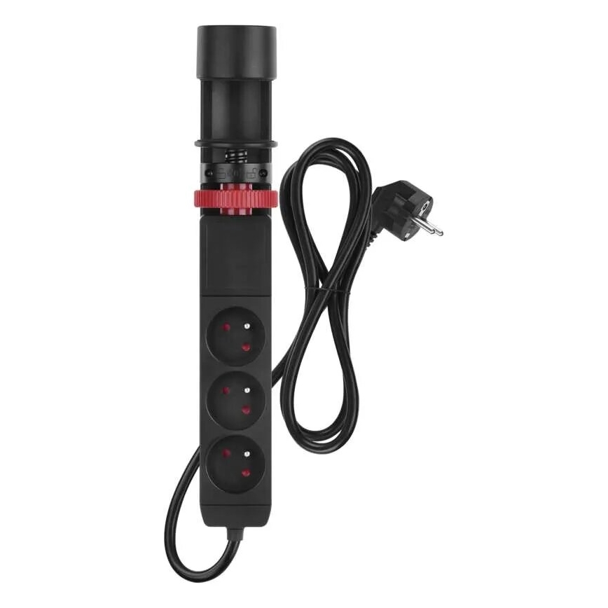 Cable de extensión con sujeción a la mesa 3Z + 3xUSB 1,5m negro