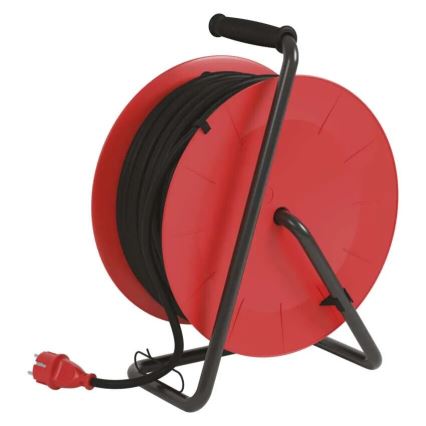 Cable de extensión en tambor con 4 enchufes de 50m rojo IP44