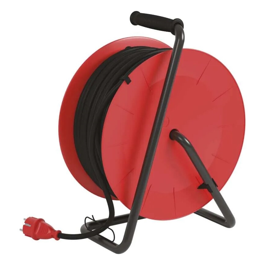 Cable de extensión en tambor con 4 enchufes de 50m rojo IP44