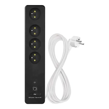 Cable de extensión inteligente con interruptor GoSmart 4Z + 1xUSB-A + 1xUSB-C 2 m Wi-Fi Tuya