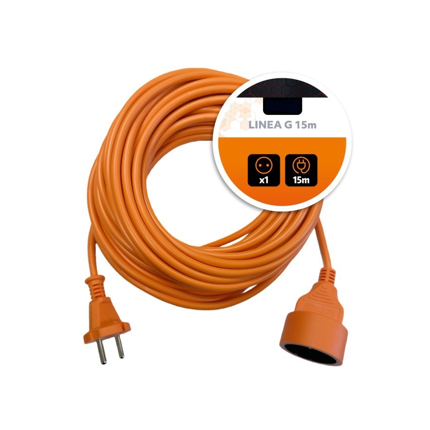 Cable de extensión LINEA G 1Z 15 m naranja