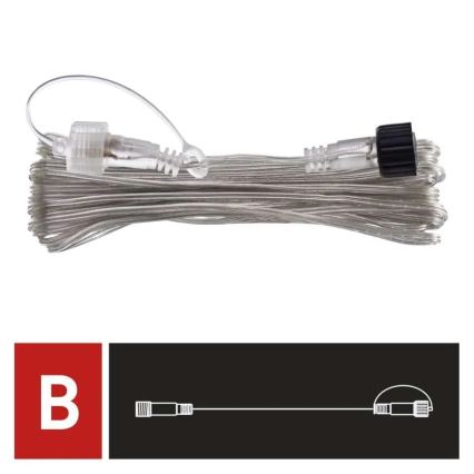 Cable de extensión para exterior para cadenas conectables, transparente, 10 m, IP44