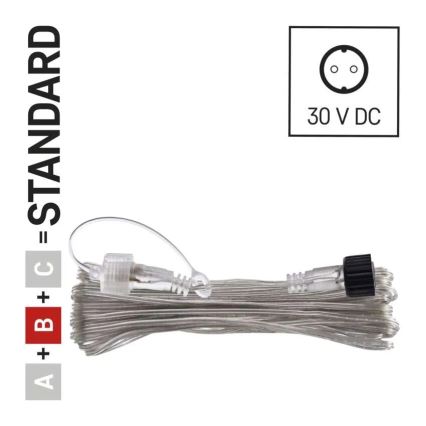 Cable de extensión para exterior para cadenas conectables, transparente, 10 m, IP44