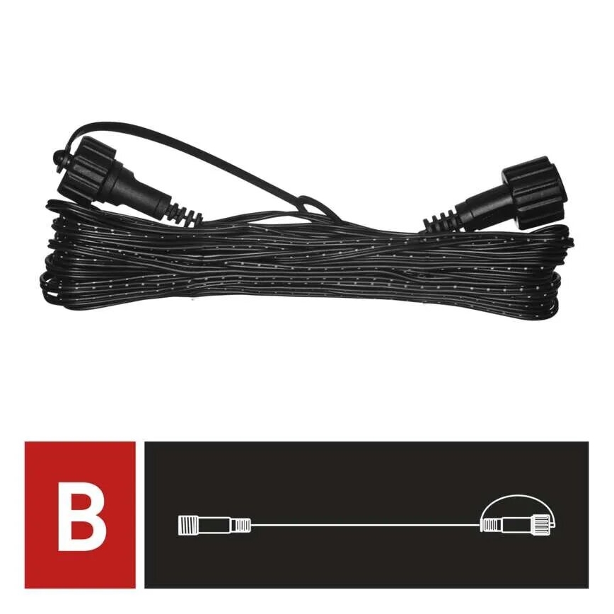 Cable de extensión para exteriores para conectar cadenas 10 m IP44