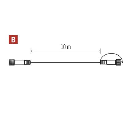 Cable de extensión para exteriores para conectar cadenas 10 m IP44