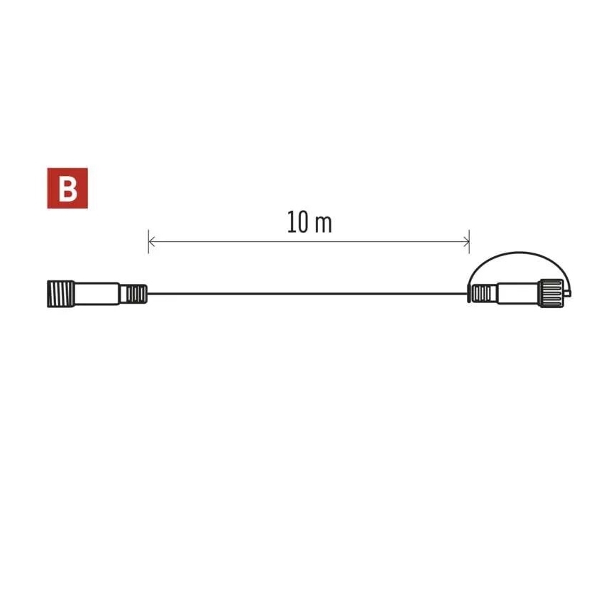 Cable de extensión para exteriores para conectar cadenas 10 m IP44