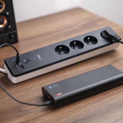 Cable de extensión inteligente con interruptor GoSmart 4Z + 1xUSB-A + 1xUSB-C 2 m Wi-Fi Tuya