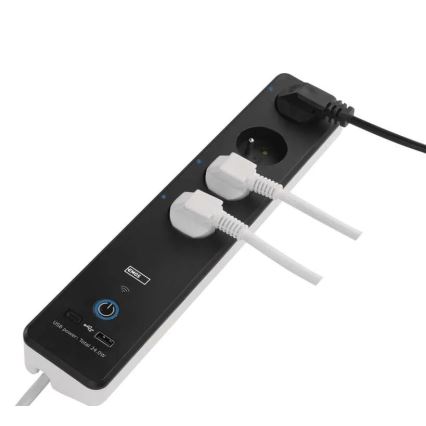 Cable de extensión inteligente con interruptor GoSmart 4Z + 1xUSB-A + 1xUSB-C 2 m Wi-Fi Tuya