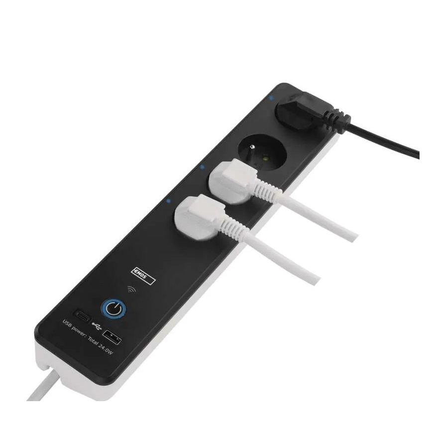 Cable de extensión inteligente con interruptor GoSmart 4Z + 1xUSB-A + 1xUSB-C 2 m Wi-Fi Tuya