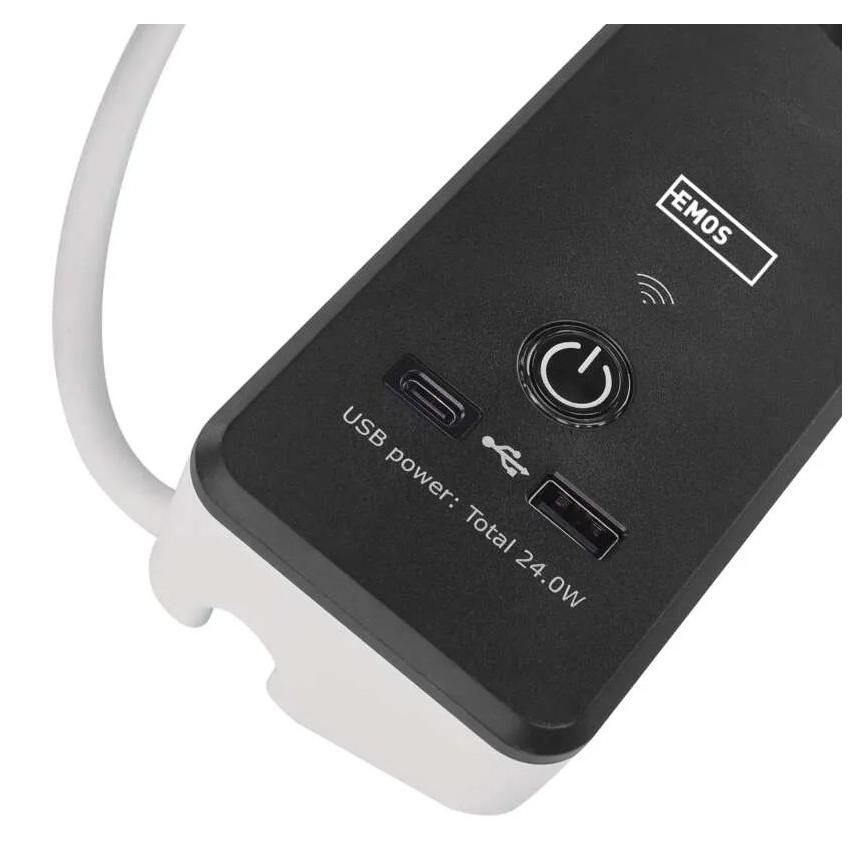 Cable de extensión inteligente con interruptor GoSmart 4Z + 1xUSB-A + 1xUSB-C 2 m Wi-Fi Tuya