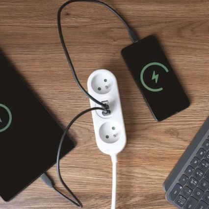 Cable de extensión 2Z + 2x USB-A + USB-C 1,4 m
