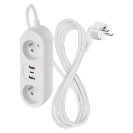 Cable de extensión 2Z + 2x USB-A + USB-C 1,4 m