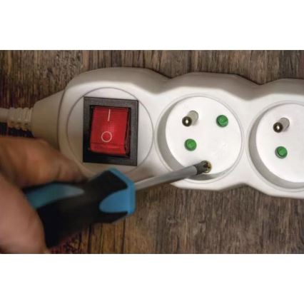Cable de extensión con interruptor 5Z 7m blanco
