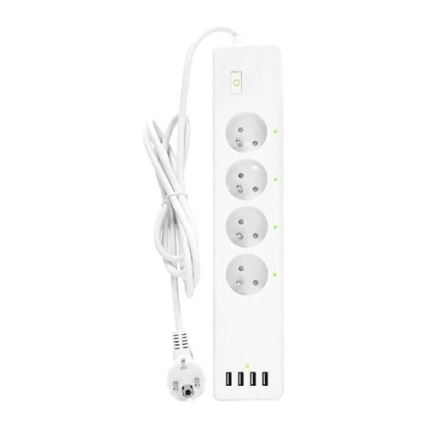 Cable de extensión con interruptor SMART 1,8 m 4Z + 4xUSB Wi-Fi Tuya