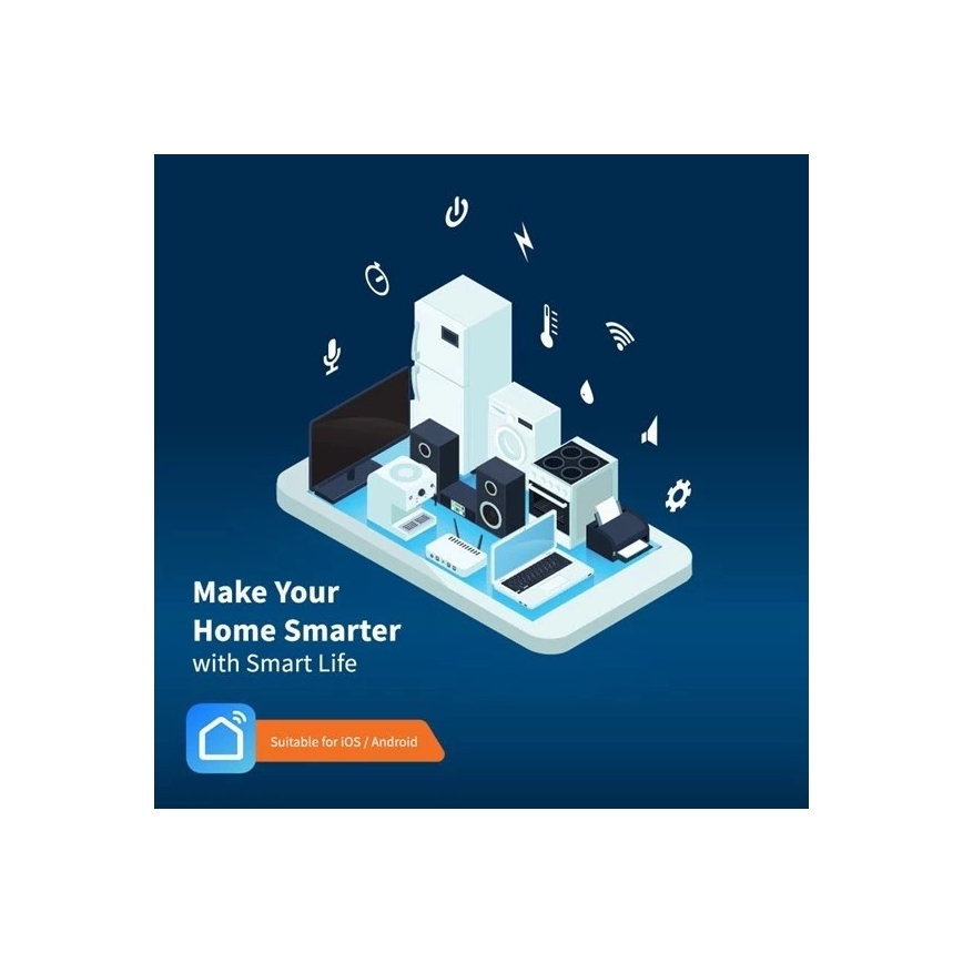 Cable de extensión con interruptor SMART 1,8 m 4Z + 4xUSB Wi-Fi Tuya