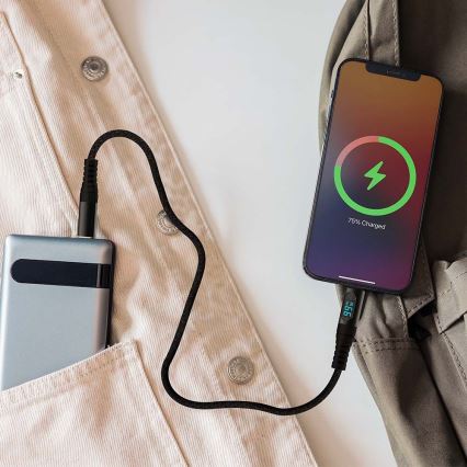 Cable USB-C con pantalla LED 100W 1m