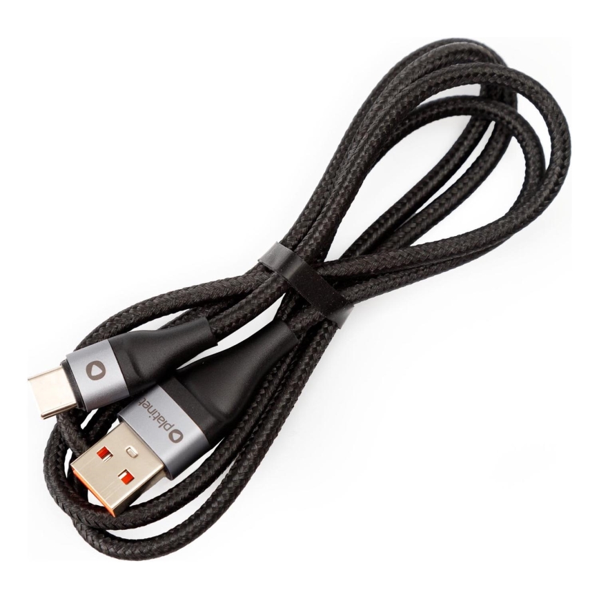 Cable USB trenzado USB-A / USB-C Conector 18W 1m negro