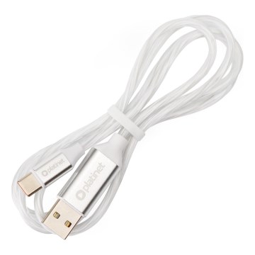 Cable USB USB-A / USB-C Conector con LED retroiluminación 18W 1m blanco