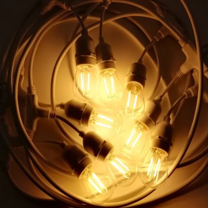 Cadena de exterior 15xE27/0,5W/230V 15 m IP44 blanco
