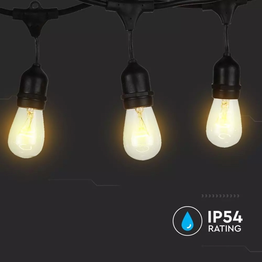 Cadena de exterior STRING 15m 15xE27/25W/230V IP54