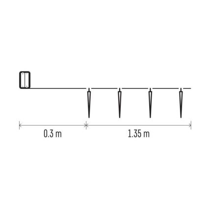 Cadena de luces de Navidad LED 10xLED/2xAA 1,65m