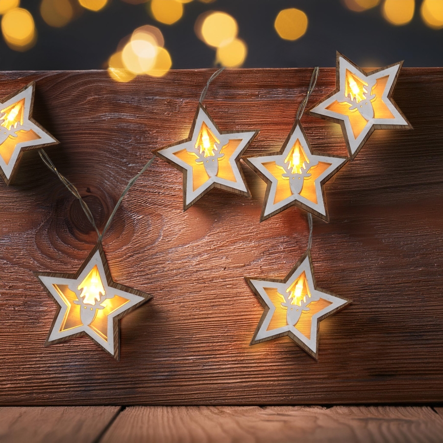 Cadena de luces de Navidad LED 10xLED/2xAA 1,8m blanco cálido