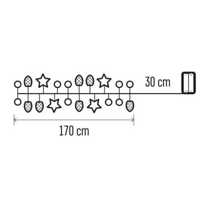 Cadena de luces de Navidad LED 20xLED/2xAA 2m