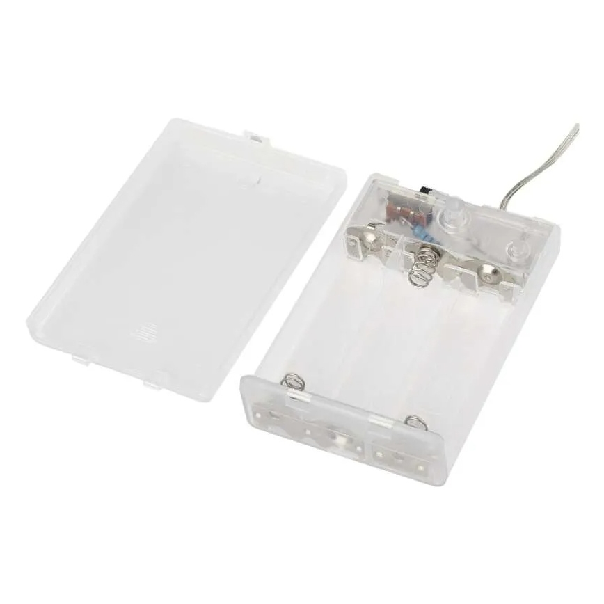 Cadena de luces LED, 40 LEDs — alimentada por 3 pilas AA, 1,5 m, blanco cálido