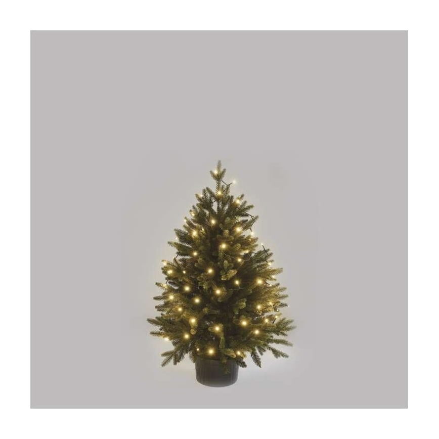 Cadena de luces LED exterior 80xLED/3xAA 6,1m IP44 blanco cálido