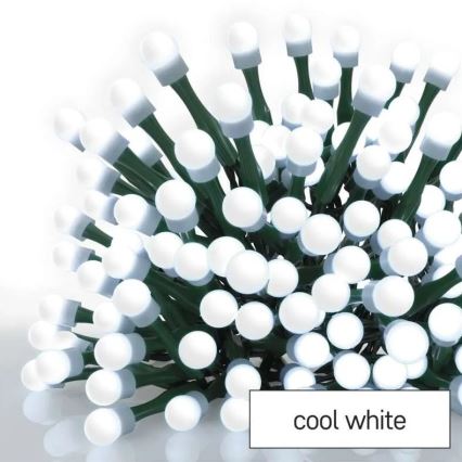 Cadena de luces LED navideña para exterior, 480 LEDs/8 funciones, 53 m, blanco frío, IP44