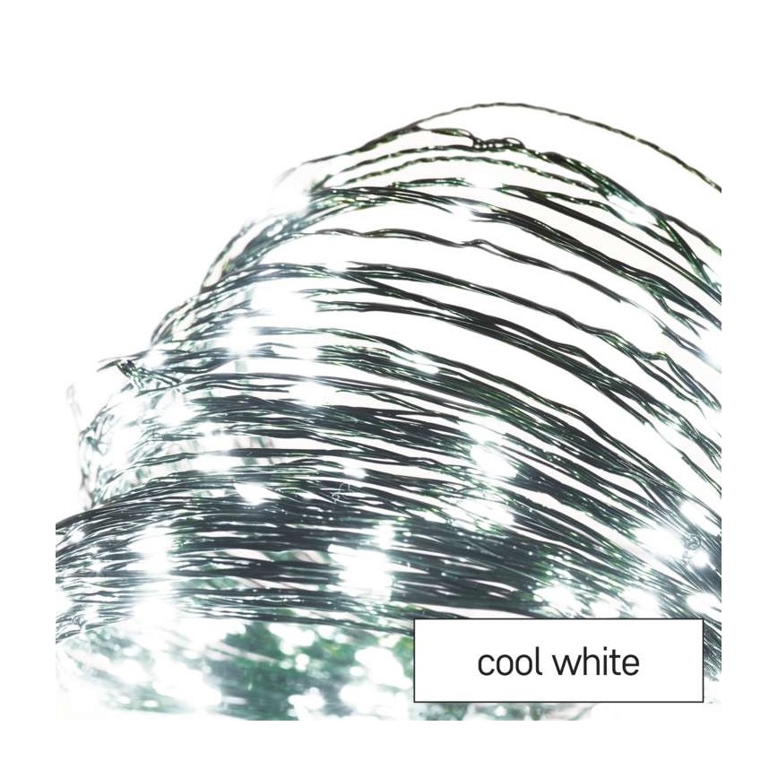 Cadena de luces LED para exterior 150xLED/20m IP44, blanco frío