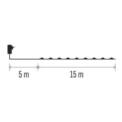 Cadena de luces LED para exterior 150xLED/20m IP44, blanco frío